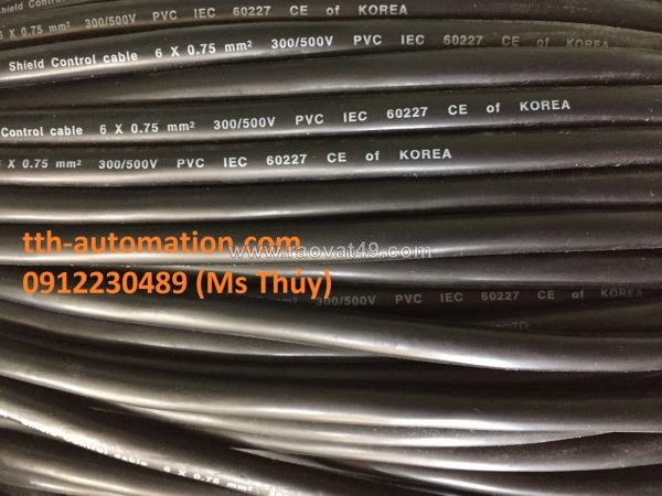 Cáp điều khiển chống nhiễu sangjin 6×0.75 nhiệt độ làm việc cực đại 70ºc