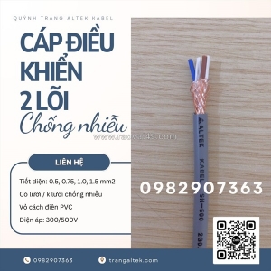 Cáp điều khiển đồng mềm 2 lõi vỏ xám altek kabel