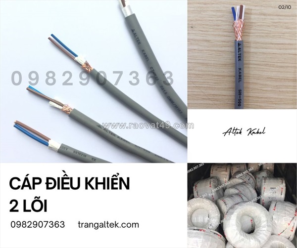 Cáp điều khiển đồng mềm 2 lõi vỏ xám altek kabel