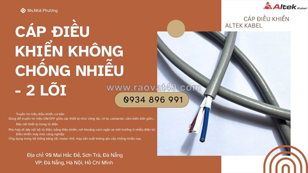 Cáp điều khiển không chống nhiễu 2 lõi chất lượng cao thái nguyên, bắc giang, hải dương