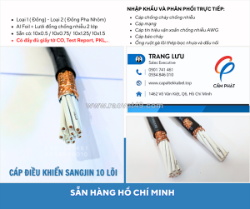 Cáp điều khiển sangjin 10 lõi có sẵn hồ chí minh, bình dương, đồng nai