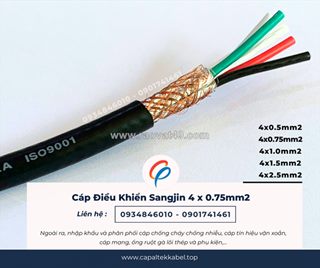 Cáp điều khiển sangjin 4x0.75 chống nhiễu sẵn hồ chí minh, bình dương, đồng nai