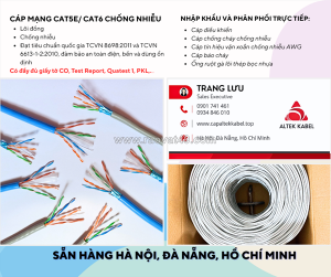 Cáp mạng cat5e, cat6 altek kabel chuẩn tcvn 8698:2011 về mạng viễn thông