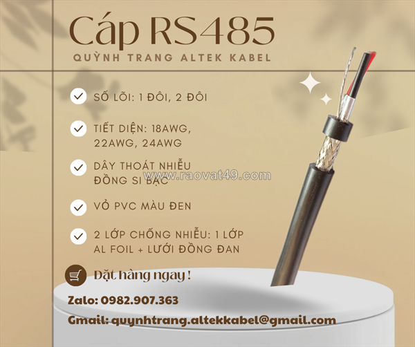 Cáp rs485 chống nhiễu hai lớp altek kabel  1 pair 2 pair