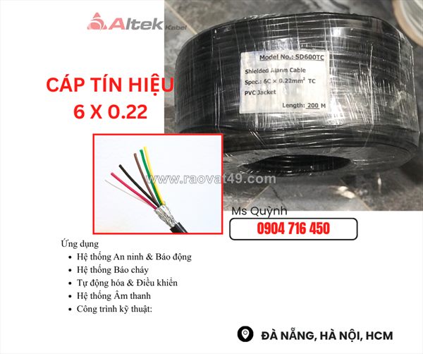 Cáp tín hiệu âm thanh 6x0.22 rvvp altek kabel đà nẵng, hà nội, sài gòn