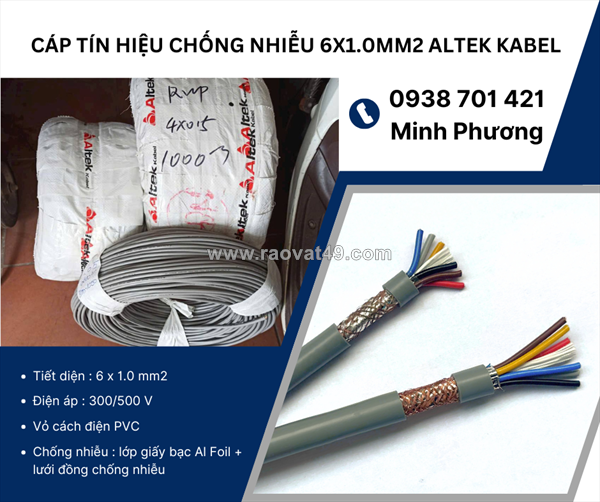 Cáp tín hiệu chống nhiễu 6x1.0mm2 altek kabel đà nẵng, hà tĩnh, quảng bình