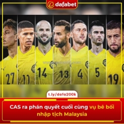 Chấn động: cas chốt phán quyết vụ nhập tịch của malaysia – 7 cầu thủ bị cấm