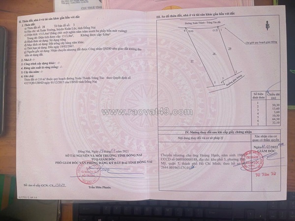 Chính chủ bán 3 lô đất liền kề mặt tiền đường xuân thành - trảng táo - xuân