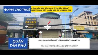 Cho thuê nhà mặt tiền âu cơ q.tân phú 2m² - ngang 7m - 55triệu