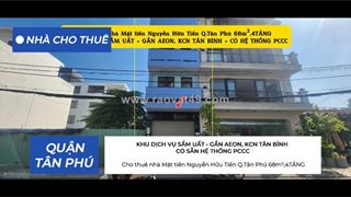 Cho thuê nhà mặt tiền nguyễn hữu tiến q.tân phú 68m²,4tầng, 25triệu - gần aeon