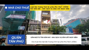 Cho thuê nhà mặt tiền trương vĩnh ký q.tân phú 75m², 4tầng, 32triệu - khu dịch