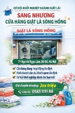 Cơ hội khởi nghiệp ngành giặt là - sang nhượng cửa hàng giặt là sông hồng, bồ đề