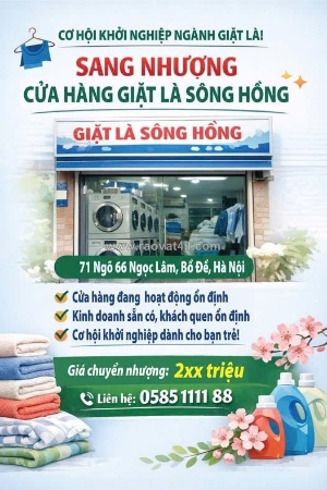 Cơ hội khởi nghiệp ngành giặt là - sang nhượng cửa hàng giặt là sông hồng, bồ đề