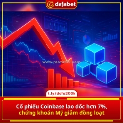 Cổ phiếu coinbase lao dốc hơn 7%, chứng khoán mỹ giảm đồng loạt