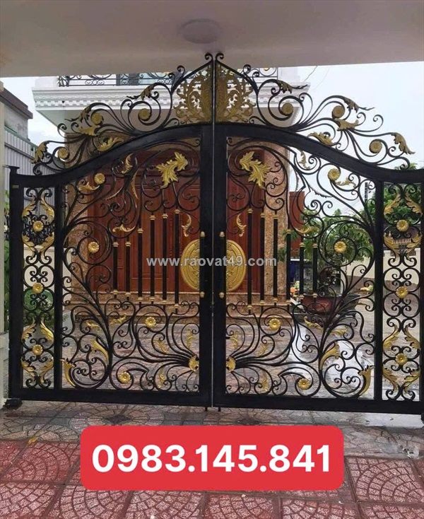 Cổng sắt mỹ thuật đẹp, gia công theo yêu cầu