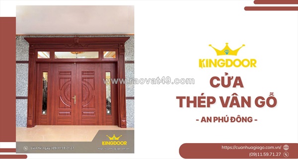 Cửa thép vân gỗ tại an phú đông | xem mẫu & báo giá ngay
