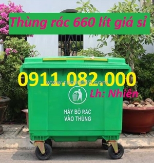 Cung cấp thùng rác 660 lít giá rẻ tại vĩnh long- hàng chất lượng giá tốt- lh 0911082000