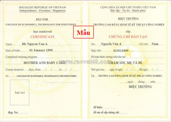 Đào tạo chứng chỉ chăm sóc mẹ và bé học trực tiếp tại quận 10