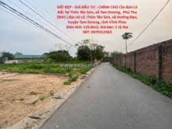 Đất đẹp - giá đầu tư - chính chủ cần bán lô đất tại thôn yên sơn, xã tam dương,