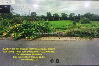 Đất đẹp- giá tốt cần bán nhanh bán đất lúa qh ont mặt tiền đường stx qh72m