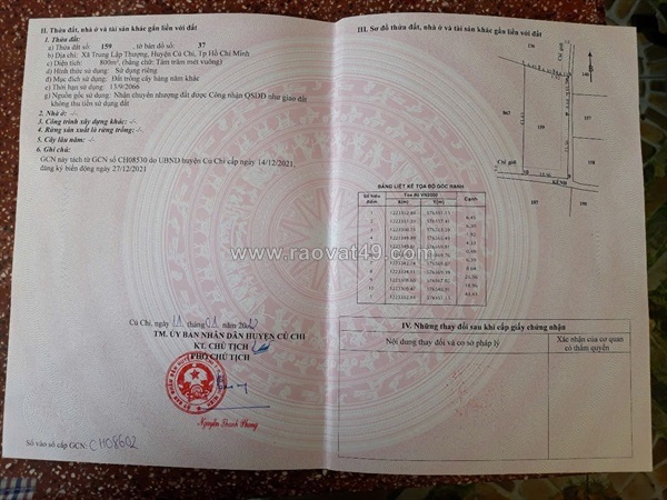 Đất đẹp- giá tốt chính chủ bán nhanh lô đất tiềm năng tại huyện củ chi, tphcm
