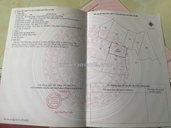 Đất đẹp – giá tốt – chính chủ cần bán phường xuân trường, tp đà lạt , lâm đồng