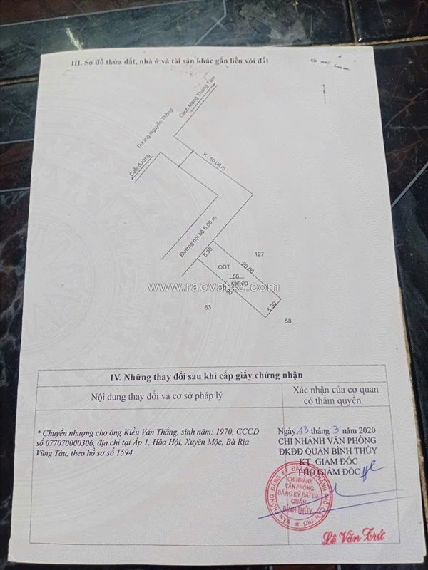 Đất đẹp – giá tốt  – chính chủ cần bán tại hẻm 1 đường nguyễn thông, an thới,