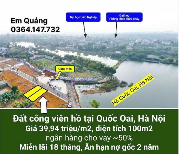 Đất view hồ, đối diện công viên – không gian sống xanh, thoáng mát giữa lòng