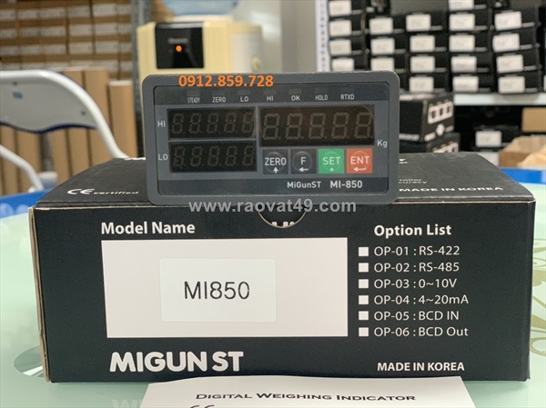 Đầu cân điện tử, model mi850, xuất xứ migun-hàn quốc