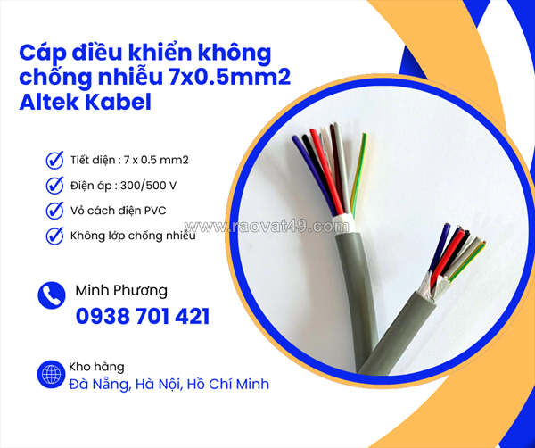 Dây cáp điều khiển không lưới chống nhiễu 7x0.5mm2 phân phối huế, đà nẵng, hà tĩnh