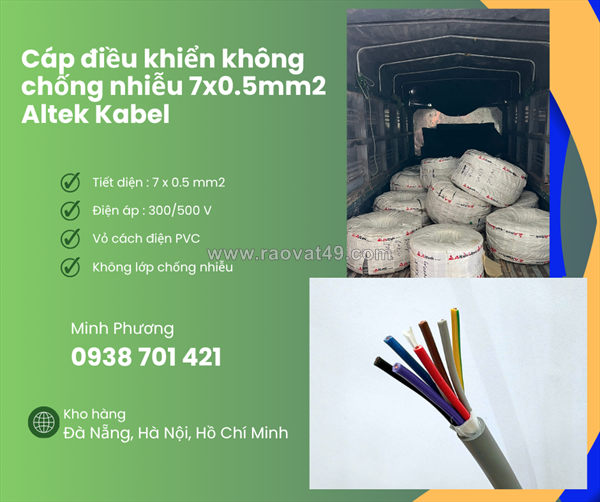 Dây cáp điều khiển không lưới chống nhiễu 7x0.5mm2 phân phối huế, đà nẵng, hà tĩnh