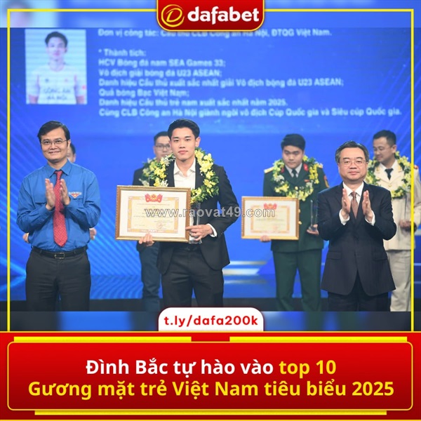 Đình bắc tự hào vào top 10 gương mặt trẻ việt nam tiêu biểu 2025
