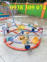 Đu quay 4 ghế gấu,đu quay trên ray đạp chân,mâm xoay 5 ghế