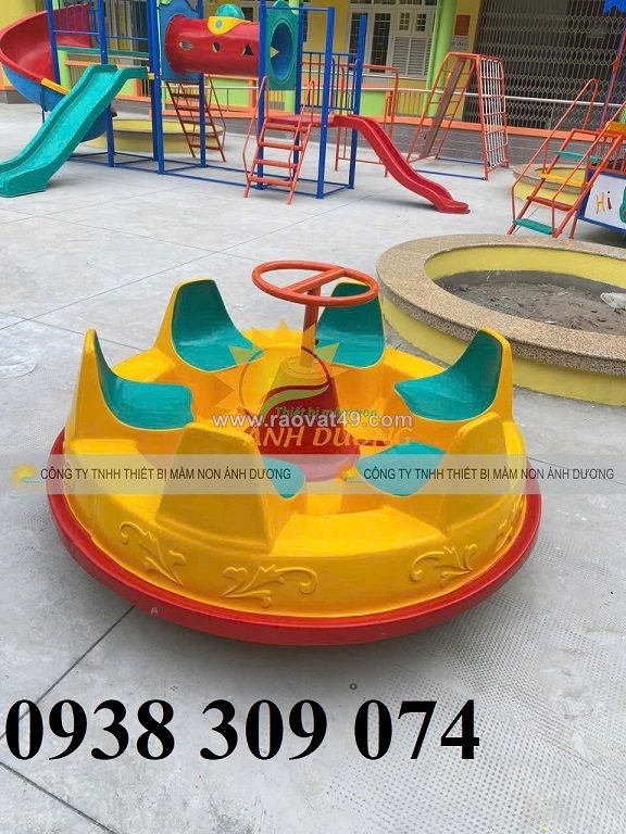 Đu quay 4 ghế gấu,đu quay trên ray đạp chân,mâm xoay 5 ghế