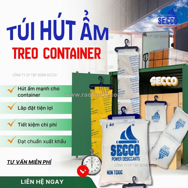 Giải pháp hút ẩm container secco – bảo vệ hàng hóa khi vận chuyển đường biển