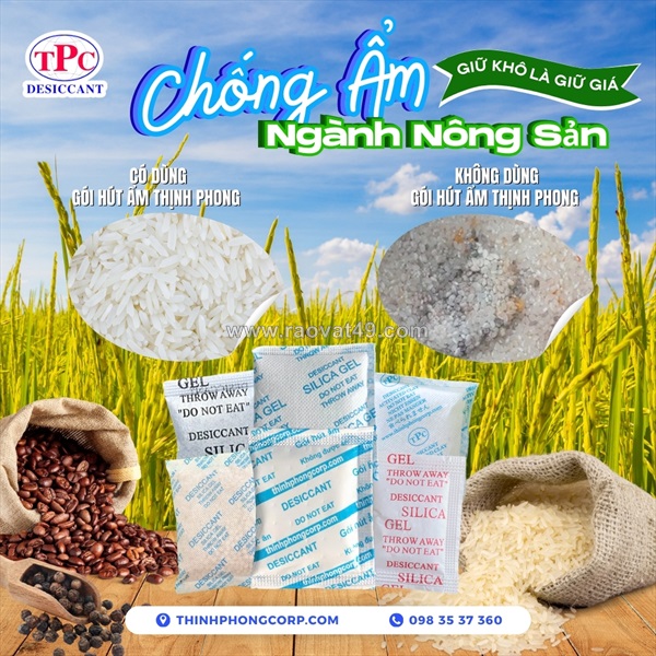 Gói hút ẩm silicagel – giải pháp bảo quản nông sản khô hiệu quả