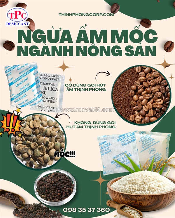 Gói hút ẩm thịnh phong – giải pháp ngăn ngừa ẩm mốc hiệu quả cho nông sản