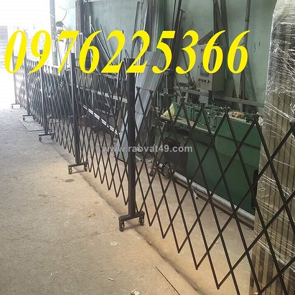 Hàng rào xếp sắt có bánh xe | hàng rào sắt xếp gọn