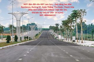 Hot- bán đất nền kđt lam sơn – sao vàng sao mai residence, đường 47, xuân