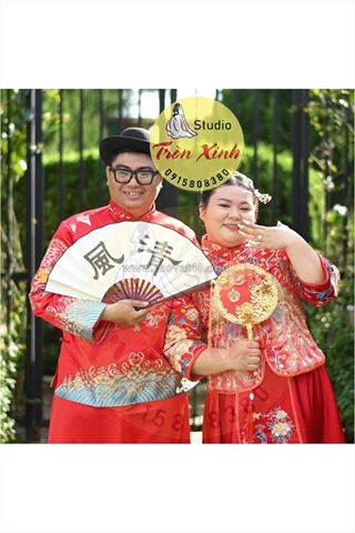 Hỷ phục cưới plussize sang trọng cho cô dâu chú rể