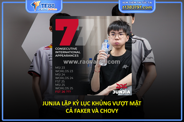 Junjia lập kỷ lục khủng vượt mặt cả faker và chovy