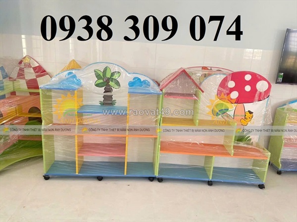 Kệ góc mầm non ad, kệ cá nhân mầm non ad, kệ nhà trẻ ad