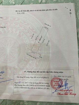 Lô đất 101m2 ngang 5m đường 12m trang quan, an đồng, an dương