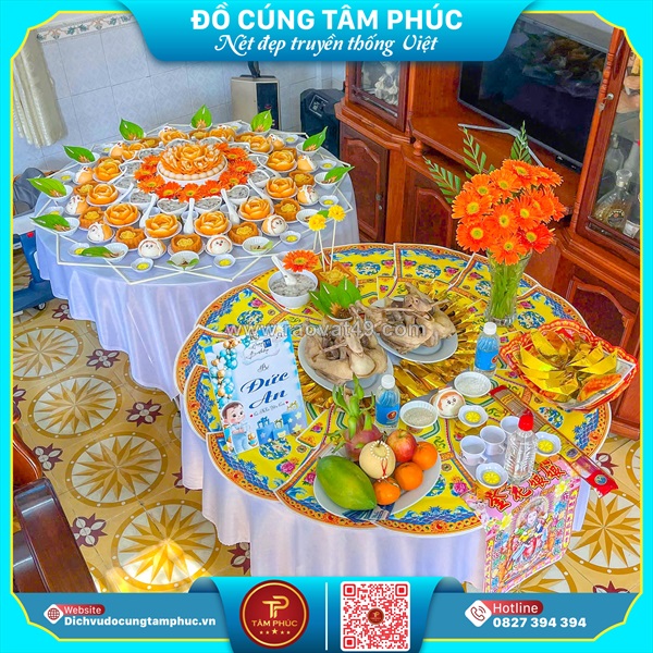 Mâm cúng mụ trọn gói chuẩn chỉnh, bày trí tận nơi