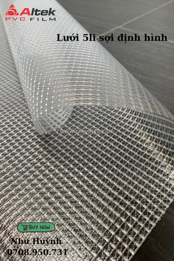 Màng nhựa kẹp lưới sợi polyester định hình