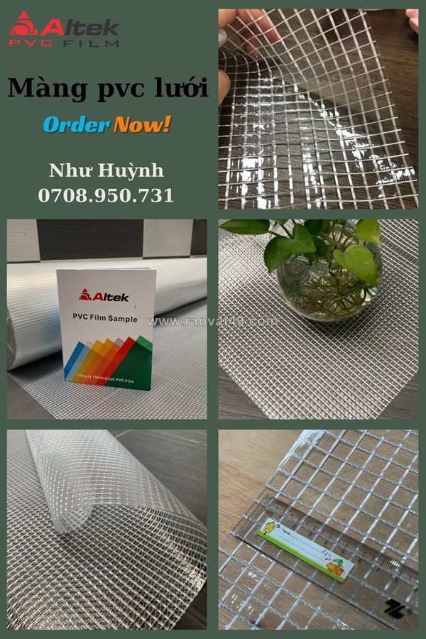 Màng nhựa kẹp lưới sợi polyester định hình