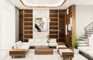 Mẫu thiết kế nội thất phòng khách hiện đại ấm áp tại vũng tàu