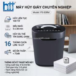 Máy hủy tài liệu silicon ps-508m