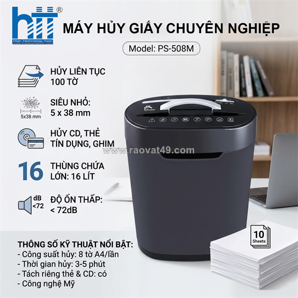 Máy hủy tài liệu silicon ps-508m