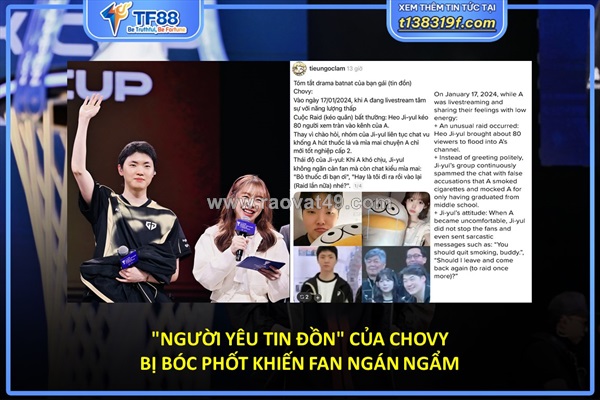 "người yêu tin đồn" của chovy bị bóc phốt khiến fan ngán ngẩm